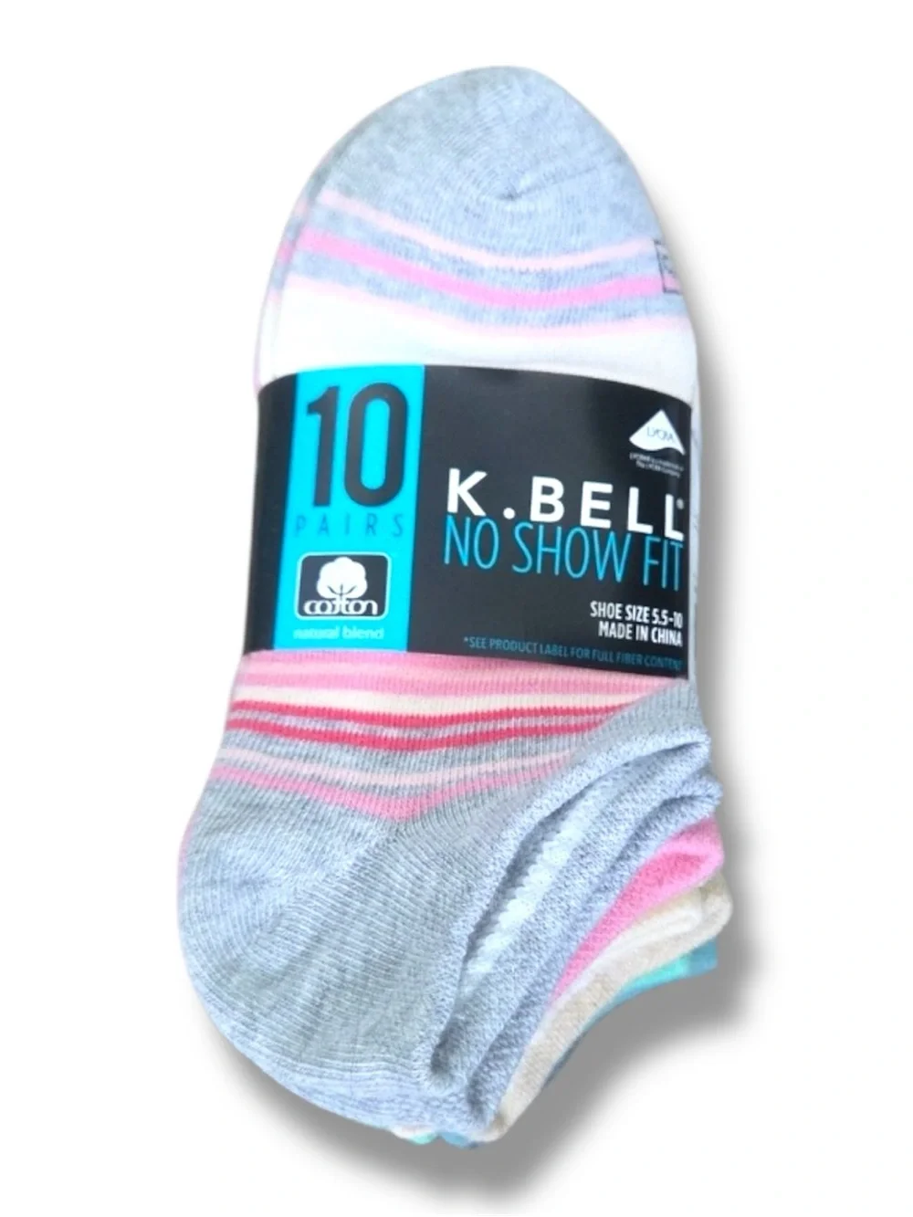 K. Bell No-Show Fit Socks  (10 Pairs) NWT